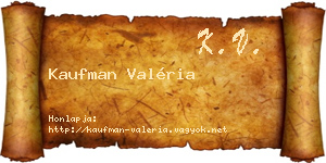 Kaufman Valéria névjegykártya